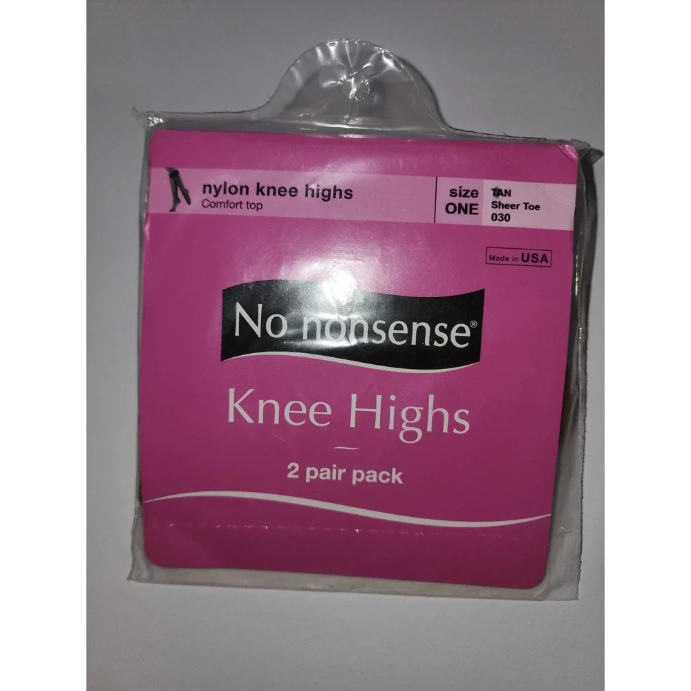 New No Nonsense Knee Highs 2‎ Pair Tan Sheer Toe